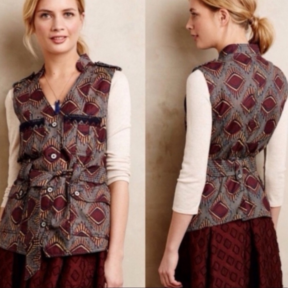 Anthropology Elevenses geo safari utility vest